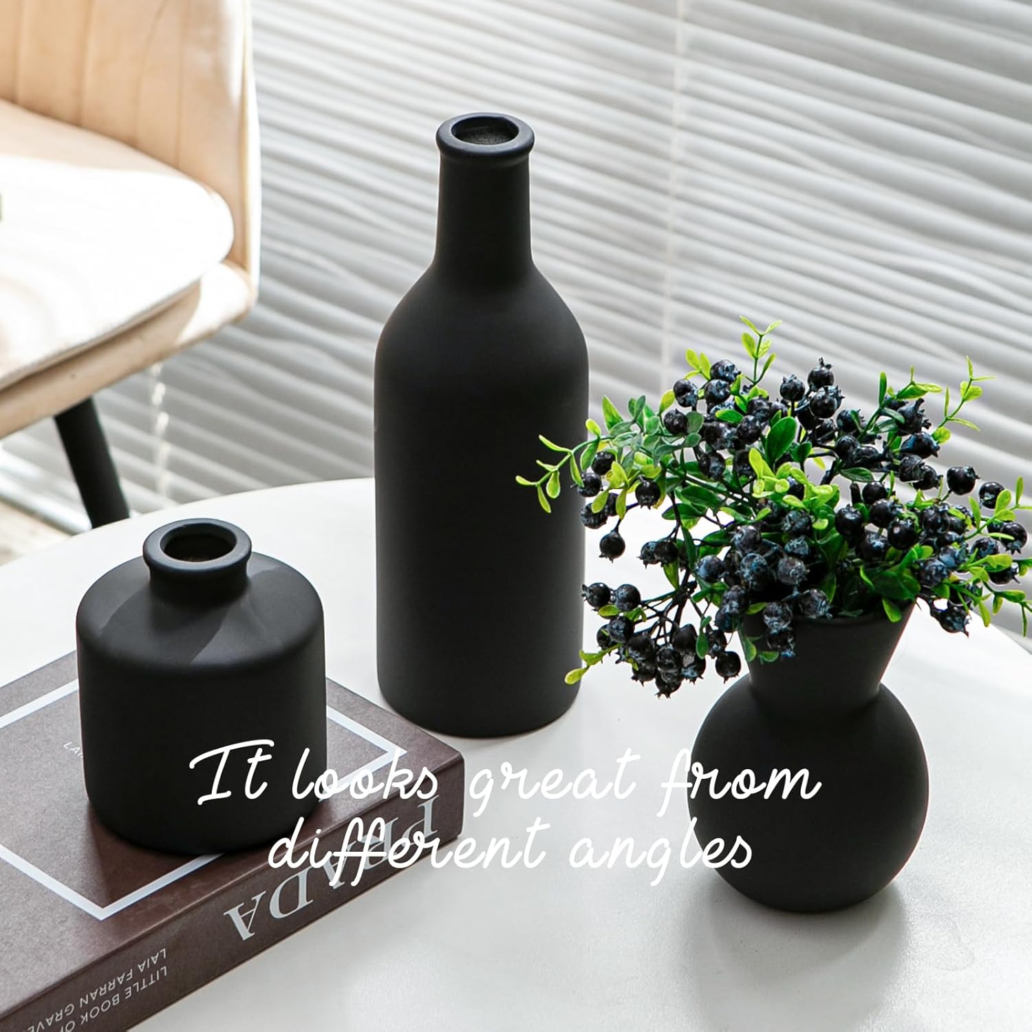 Modern Ceramic Flower Vase Set - 3pcs Table Centerpiece