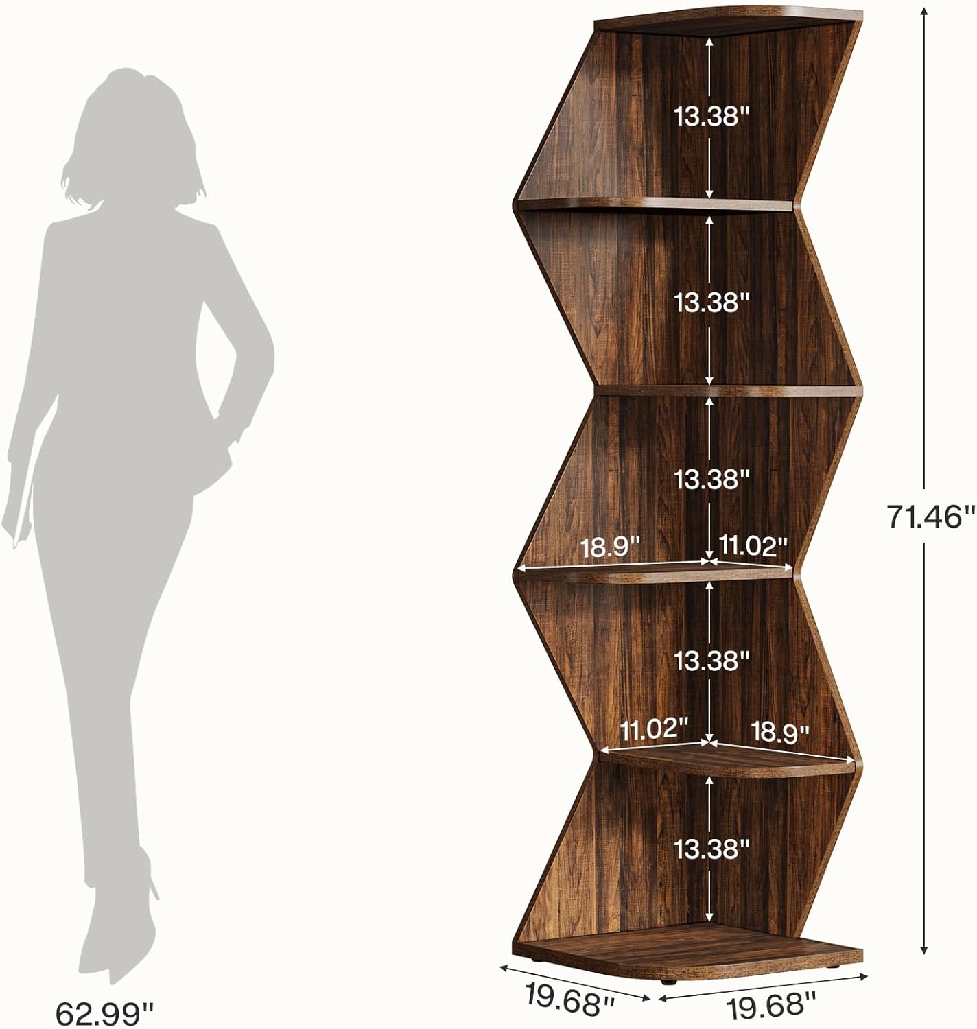 Tribesigns 715 Inch Tall Corner Shelf 5 Tier