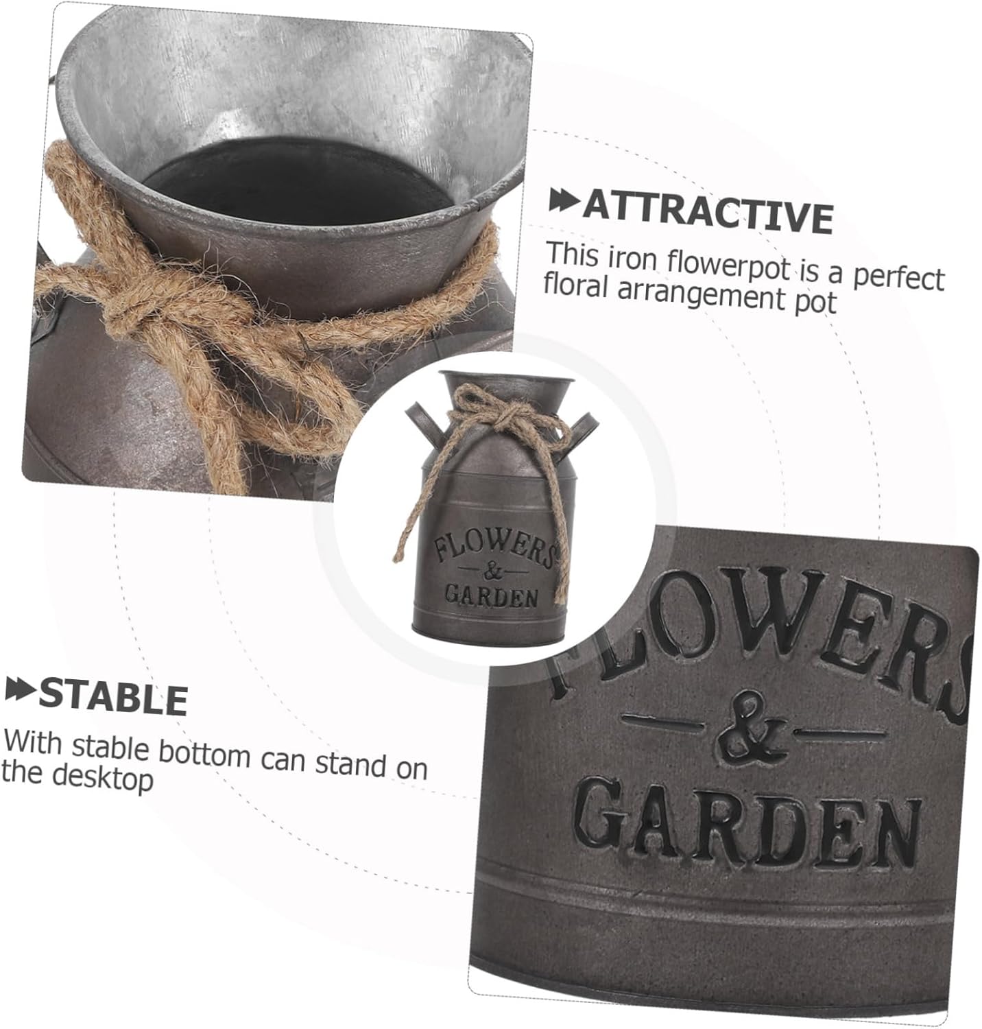 Rustic Galvanized Milk Can Vase 453 X 748 Inches