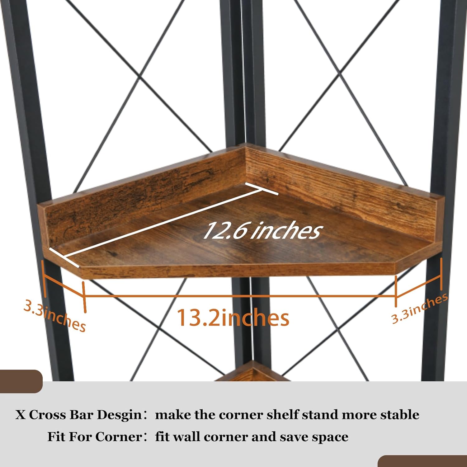 OUTREE Tall Corner Shelf with Doors and Plant Stand