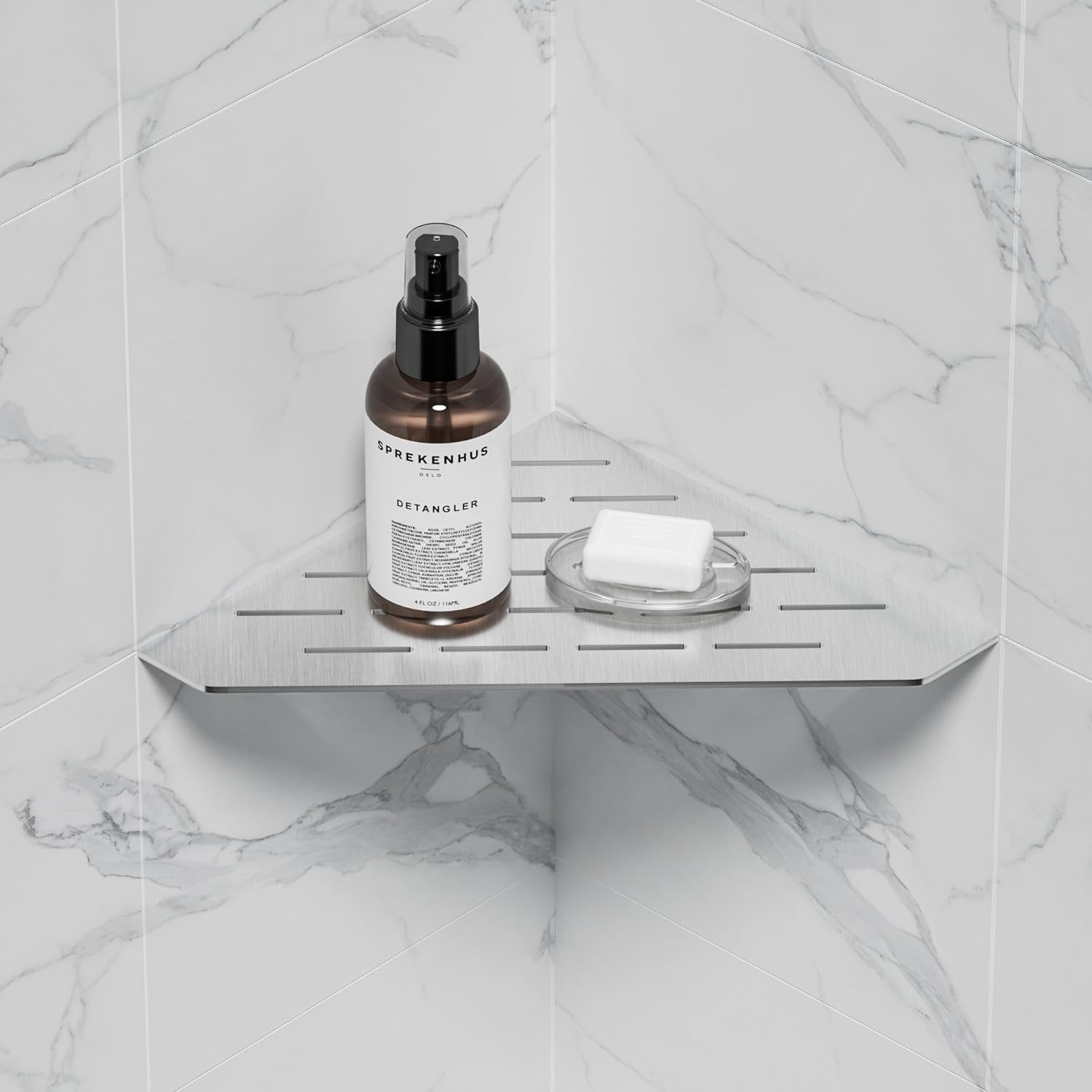 Brushed Corner Shelf for Tile Wall 10 Inch 1 Pack