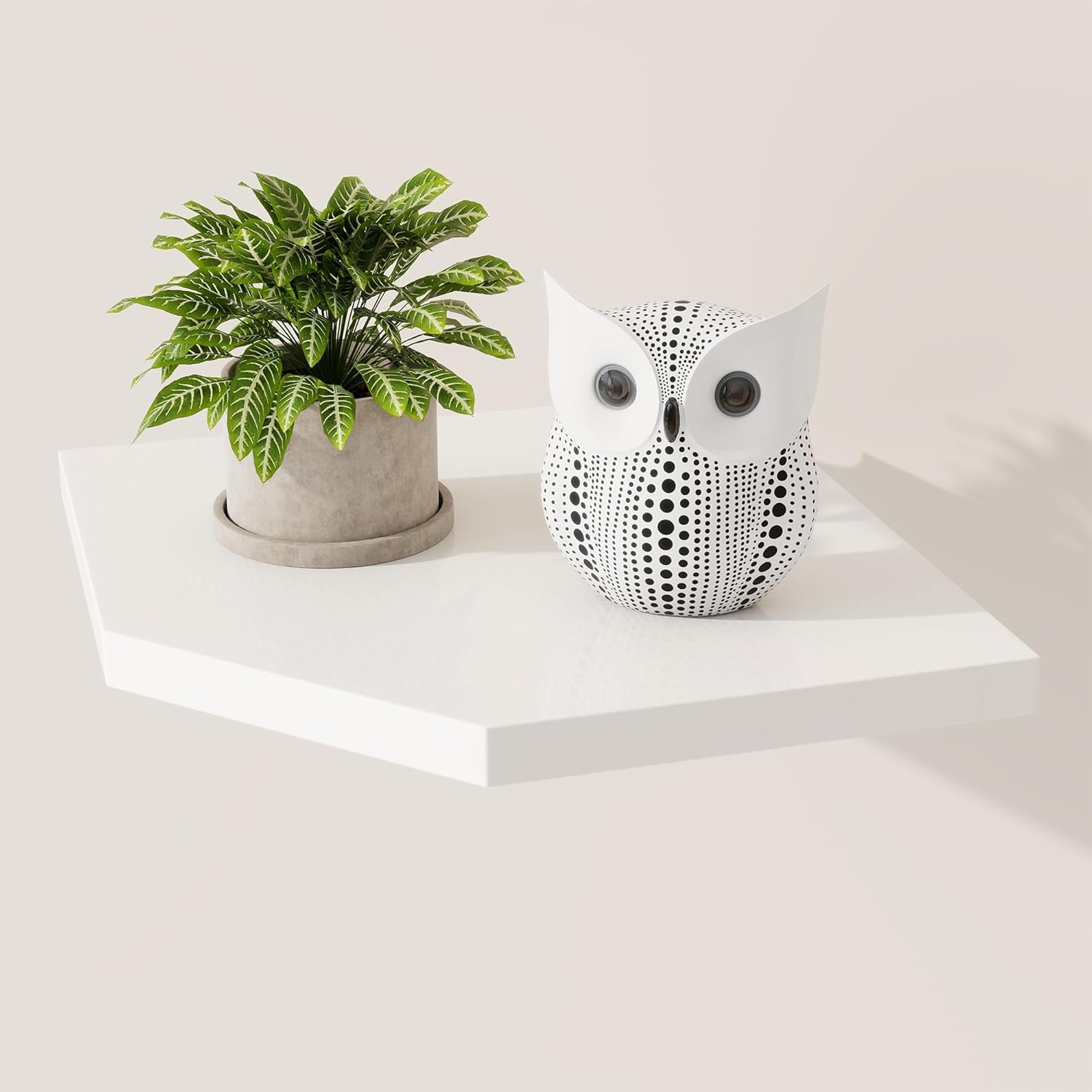 Fun Memories Corner Shelf Wall Mount Solid Oak Floating Shelves with Cable Hole 10in Rustic Design