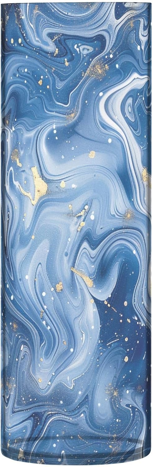 Blue and White Marble Plastic Candle Holder 118 x 39 Inch