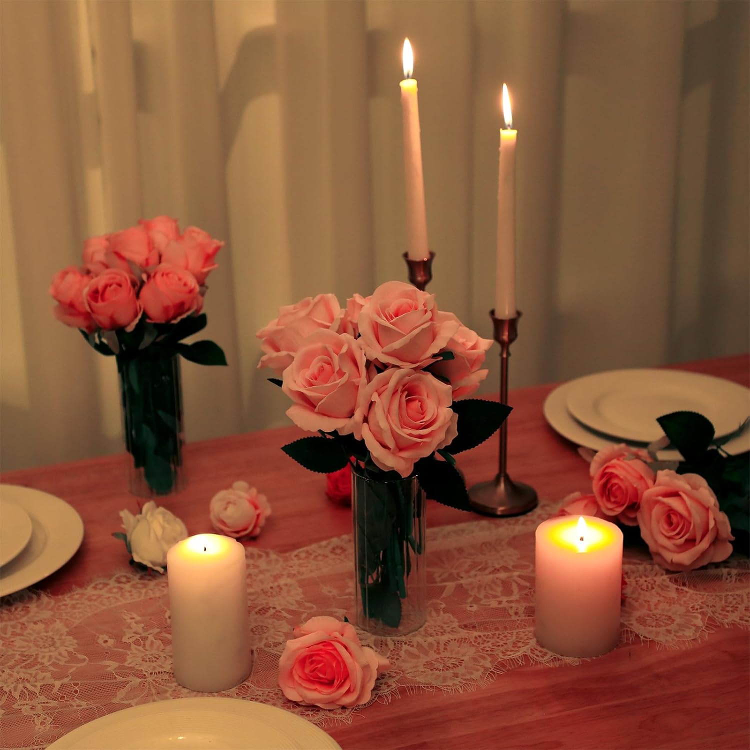 24 Pcs Clear Glass Cylinder Vases for Centerpieces and Decor