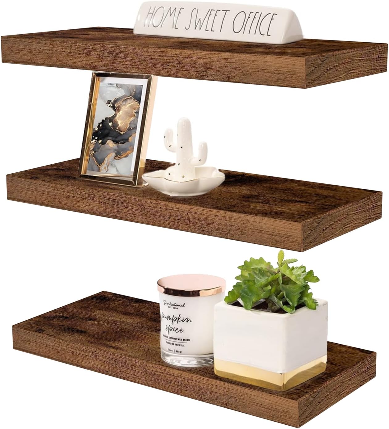 AT-VALY Floating Shelves Set of 3 Wall Decor 156 Inch