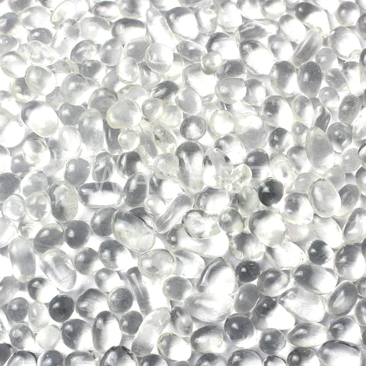 WAYBER Glass Stones 1Lb Clear Decorative Decorations