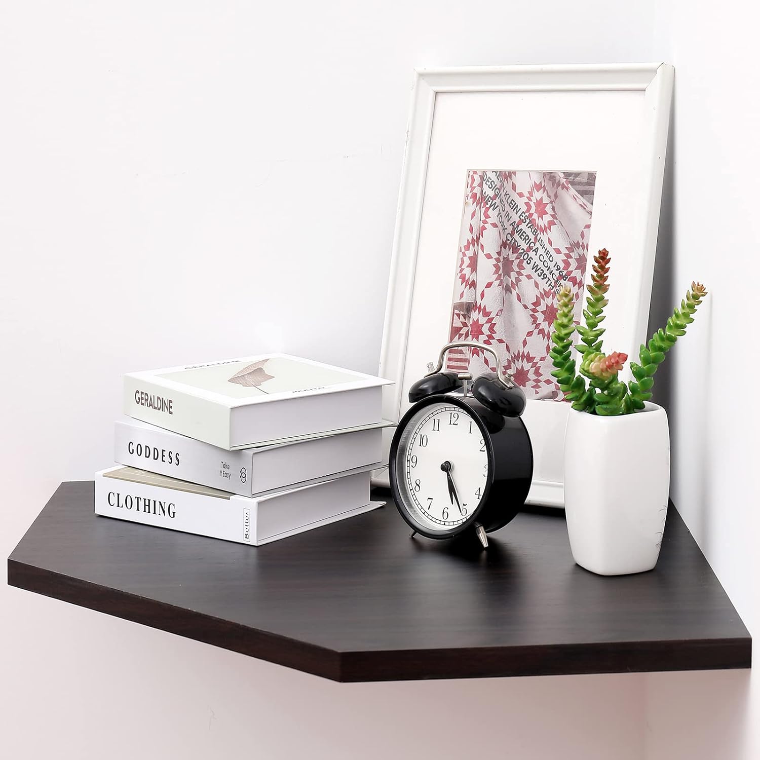 20-Inch Corner Floating Shelf with Wire Cable Hole