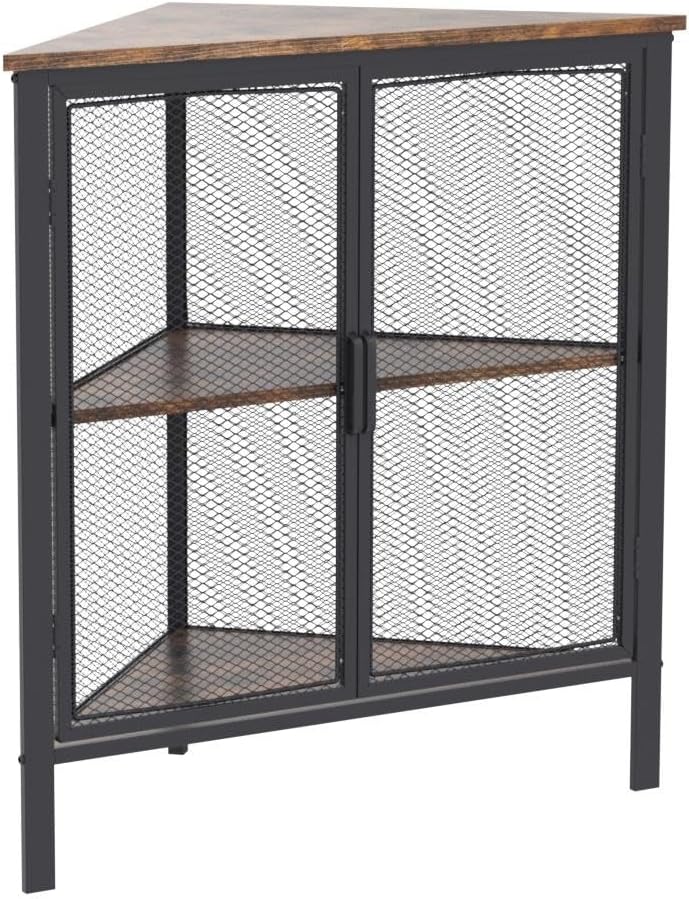 VECELO 3-Tier Corner Shelf Organizer Brown