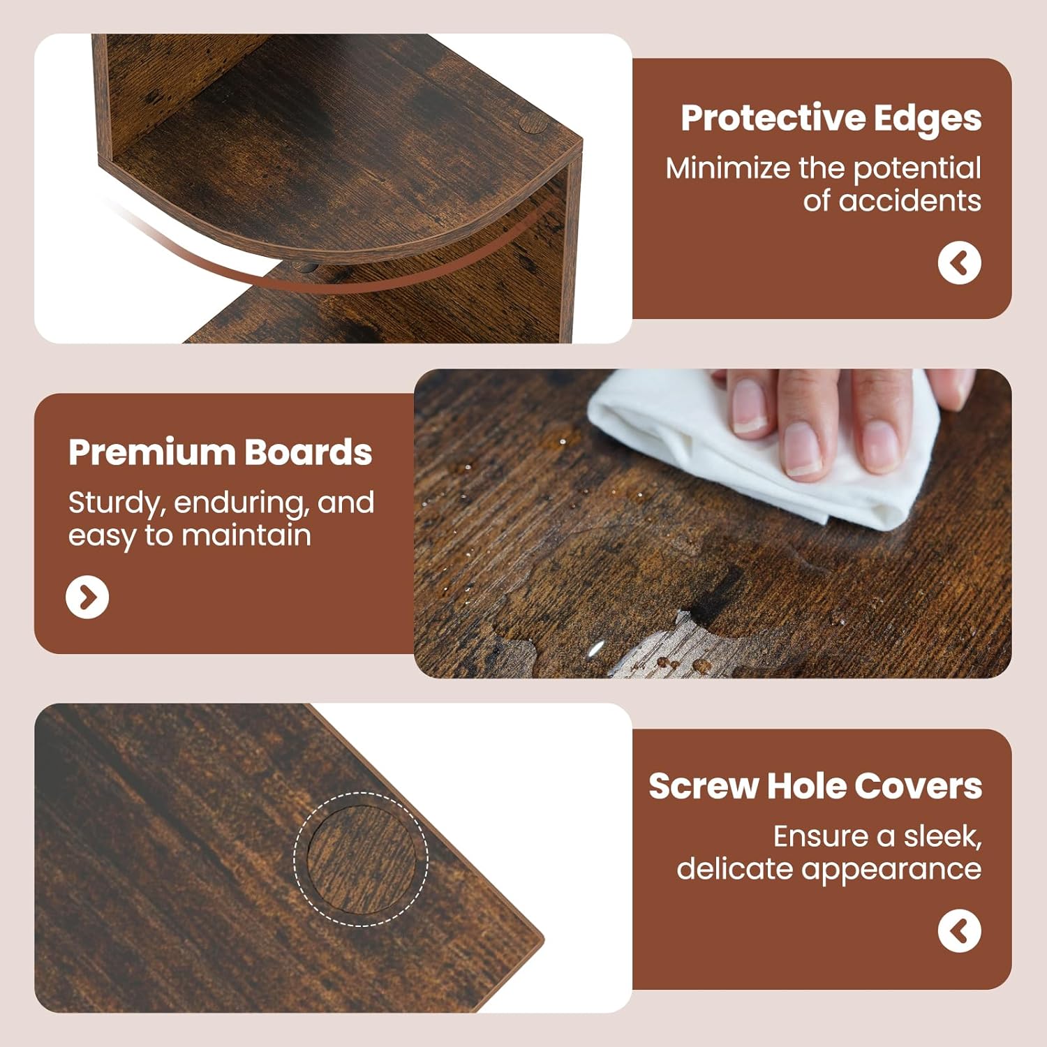 Giantex 5-Tier Floating Corner Bookshelf Wall Mounted Storage Organizer Rustic Brown