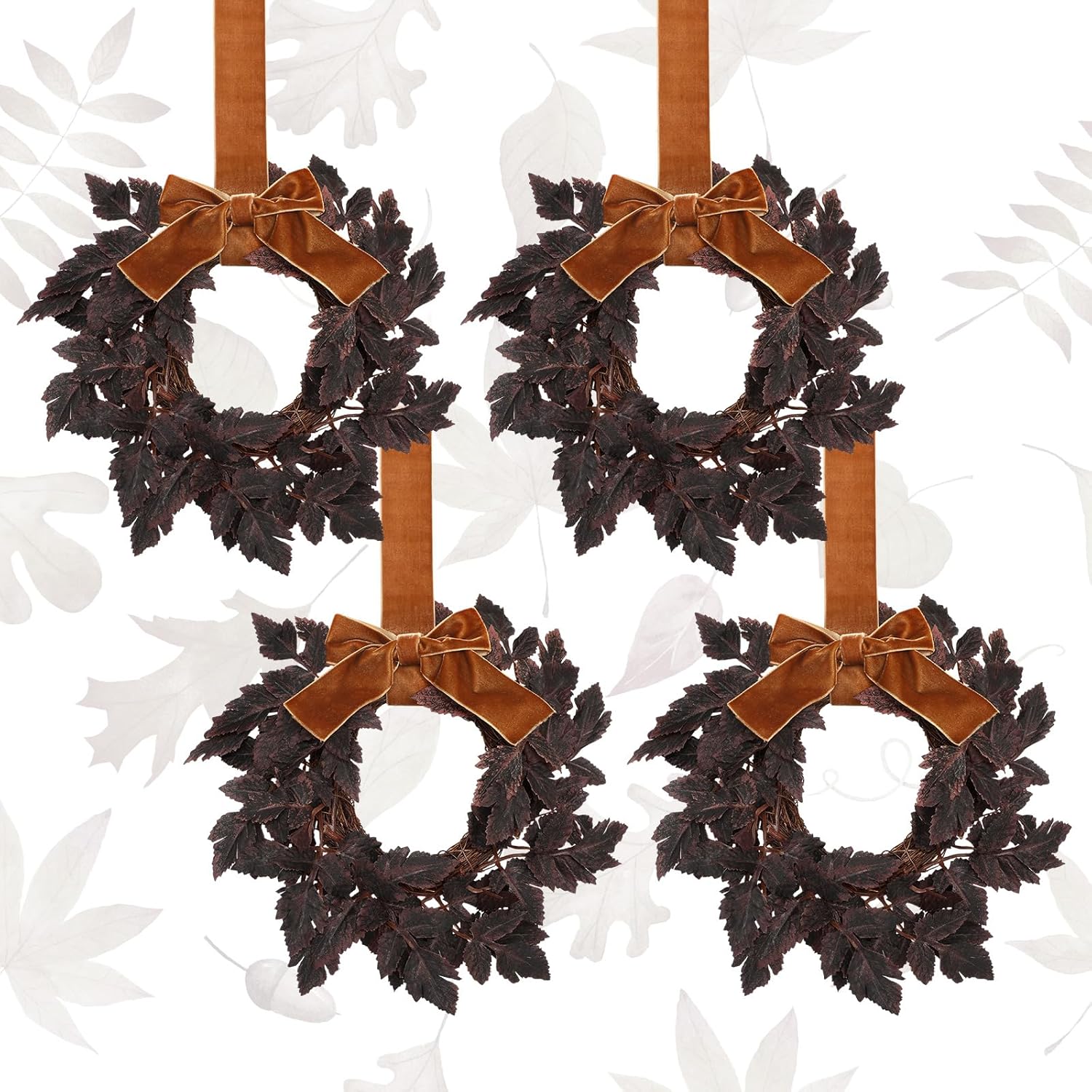 Hoteam 4 Pcs 9 Inch Cimicifuga Leaf Wreath Set