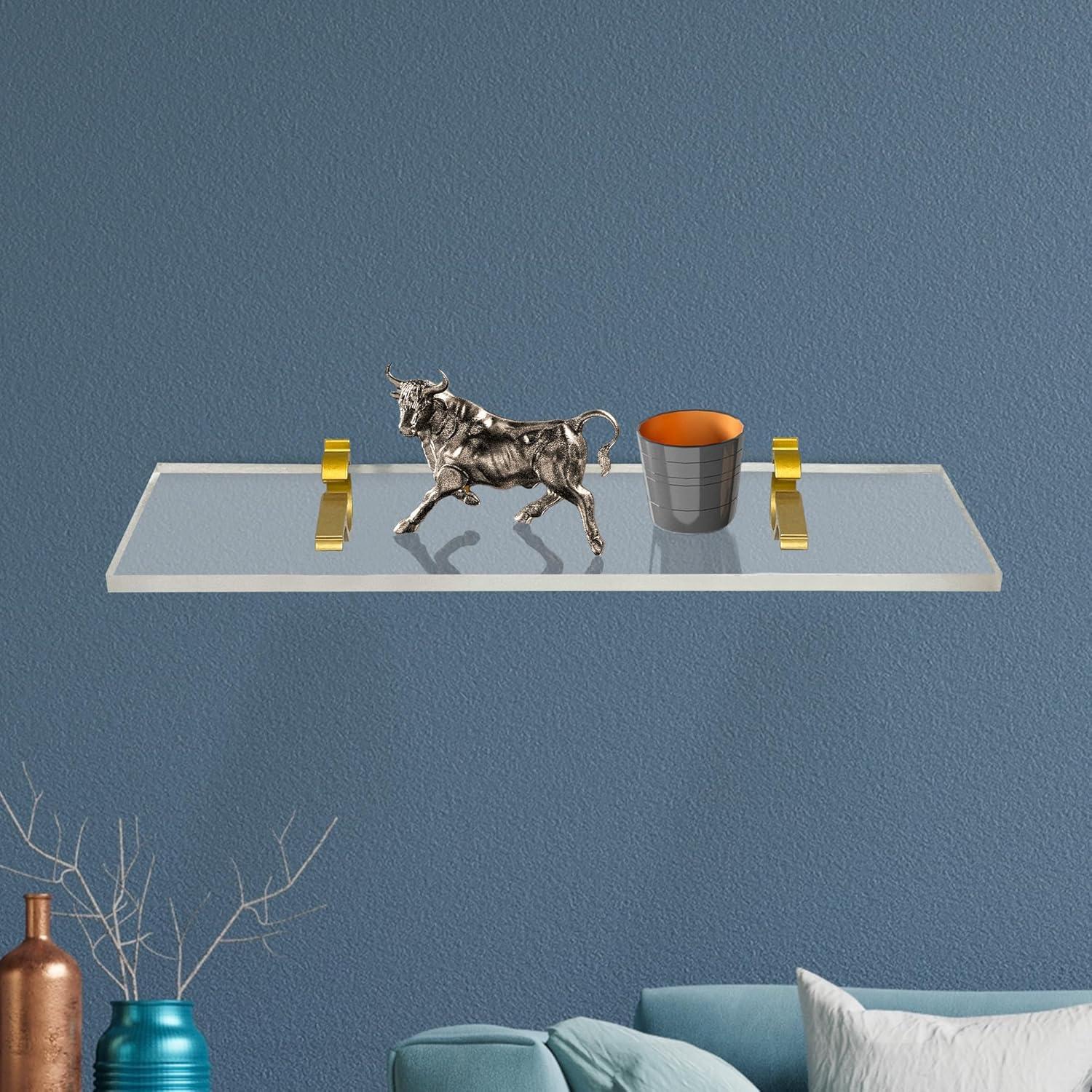 Clear Acrylic Floating Shelves 115 34 Thick Pack of 2