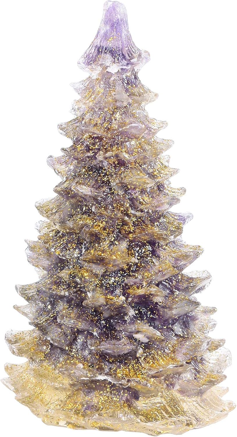 Rockcloud Amethyst Crystal Christmas Tree Desk Ornament