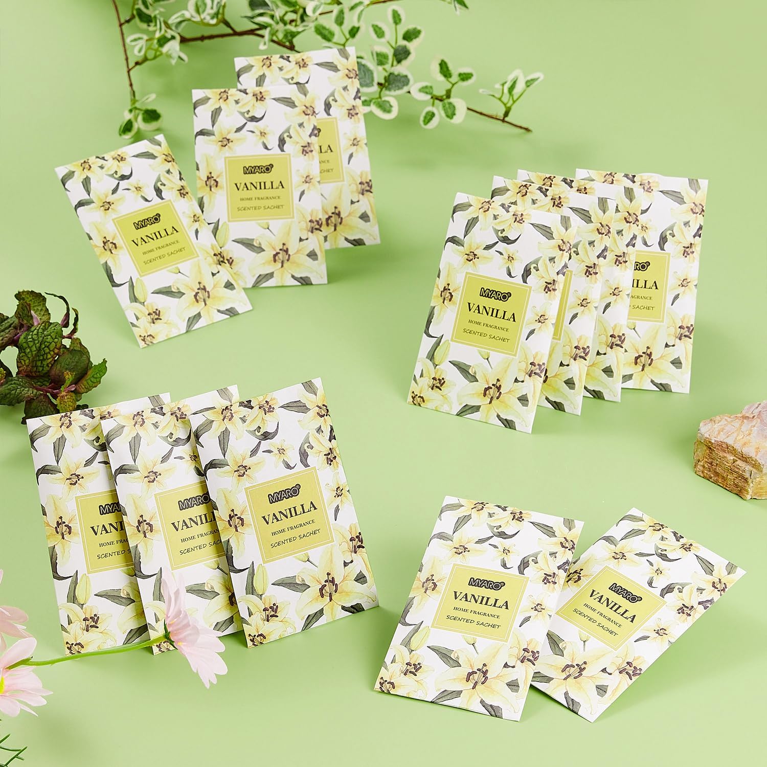 MYARO Vanilla Scented Sachets 12 Pack Closet Drawer