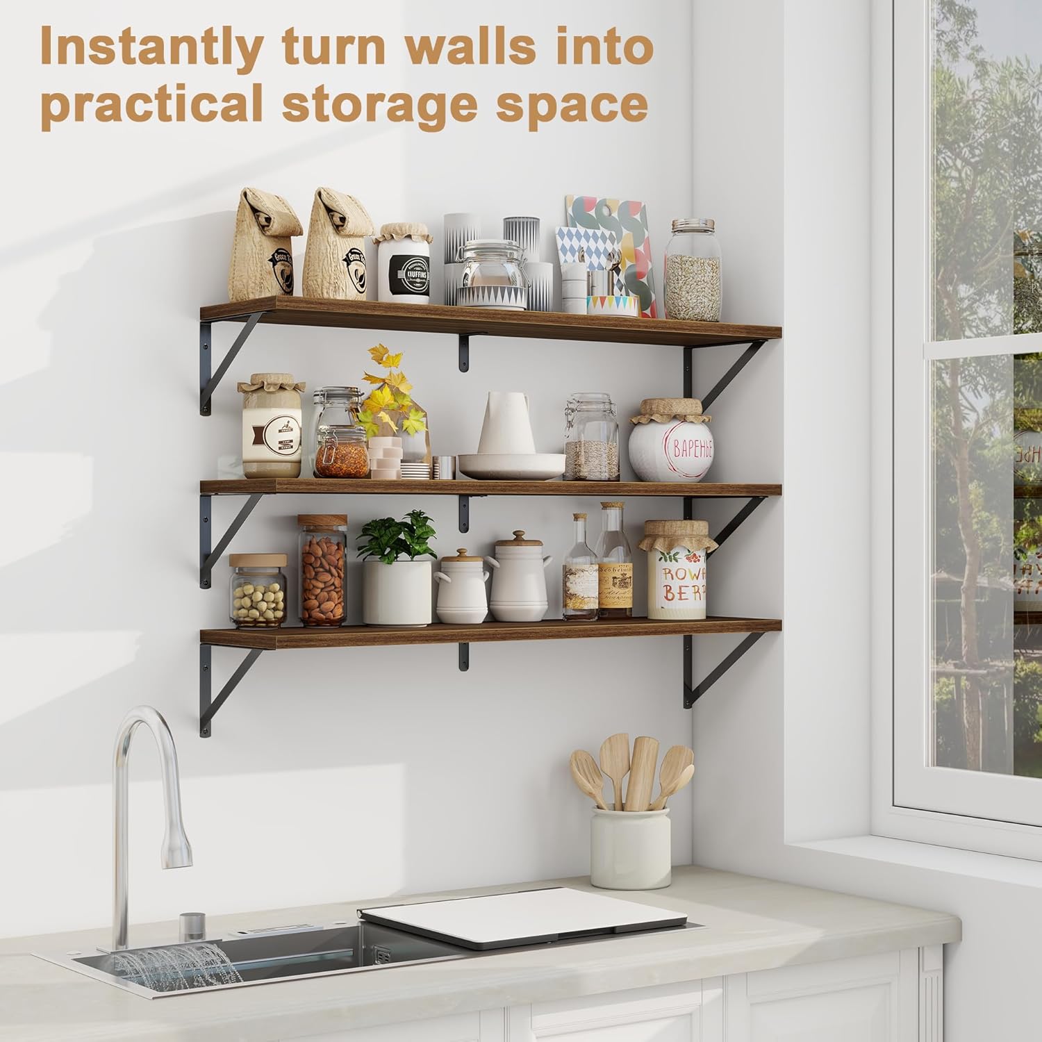 Fun Memories 3-piece 40-inch Floating Bookshelf Set