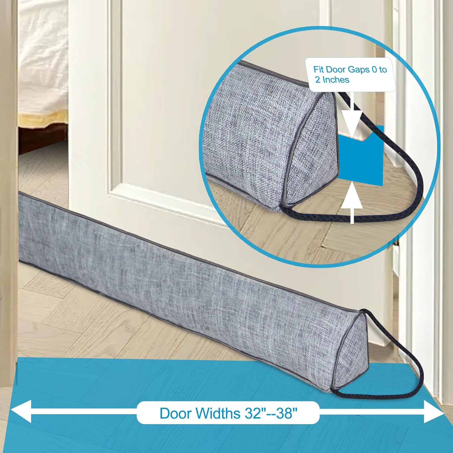 QUOLIX Triangle Door Draft Stopper 32 Inches Gray