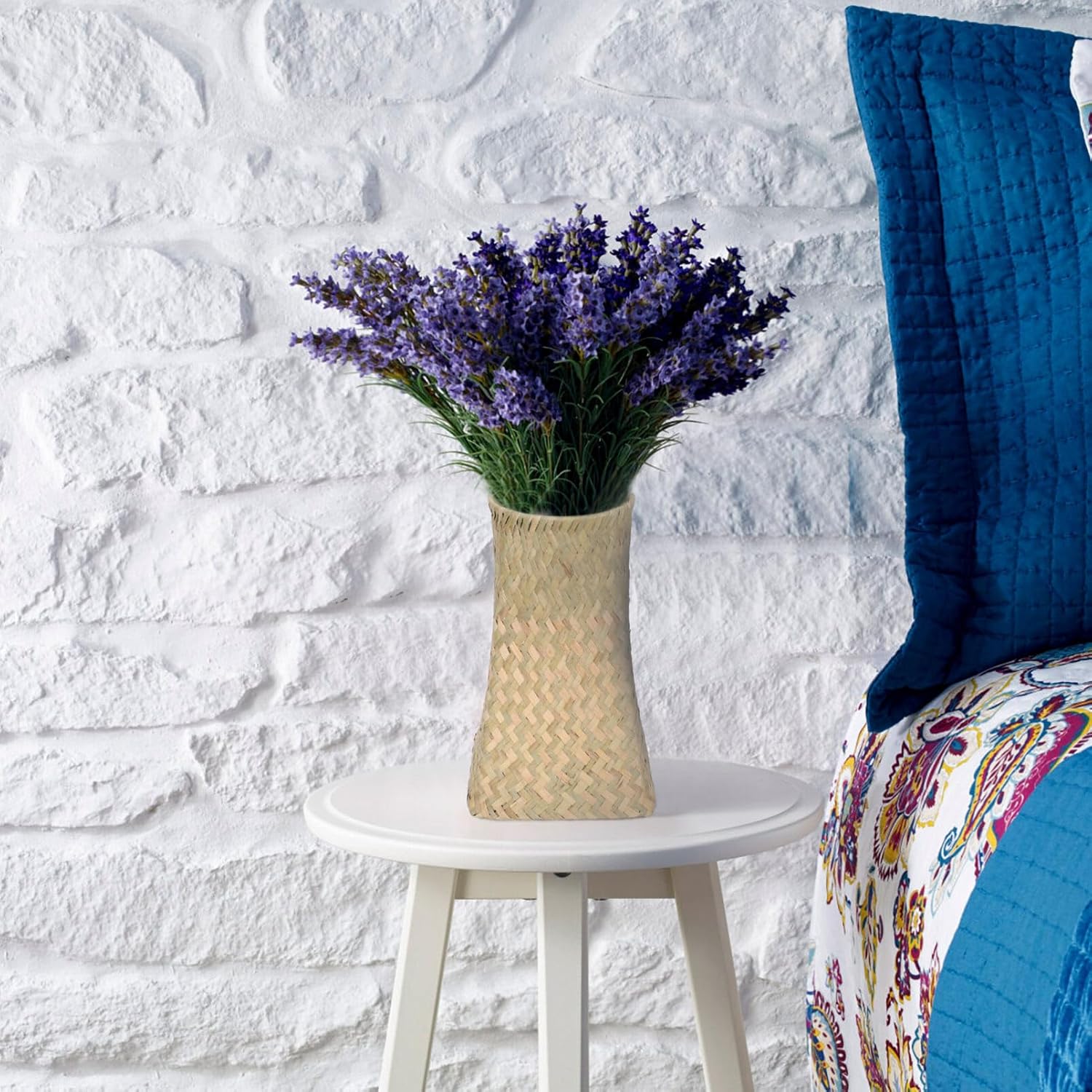 Angoily Woven Seagrass Vase with Dried Flowers