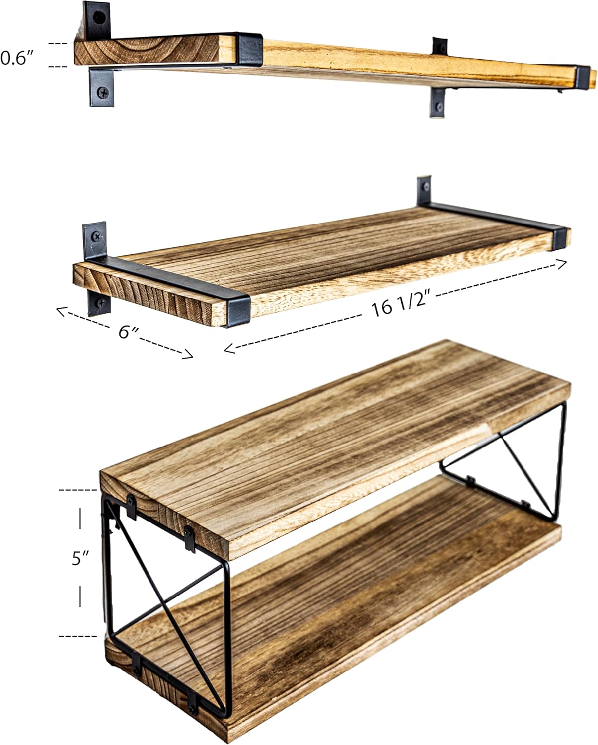 2 Moons Floating Shelves for Home Decor