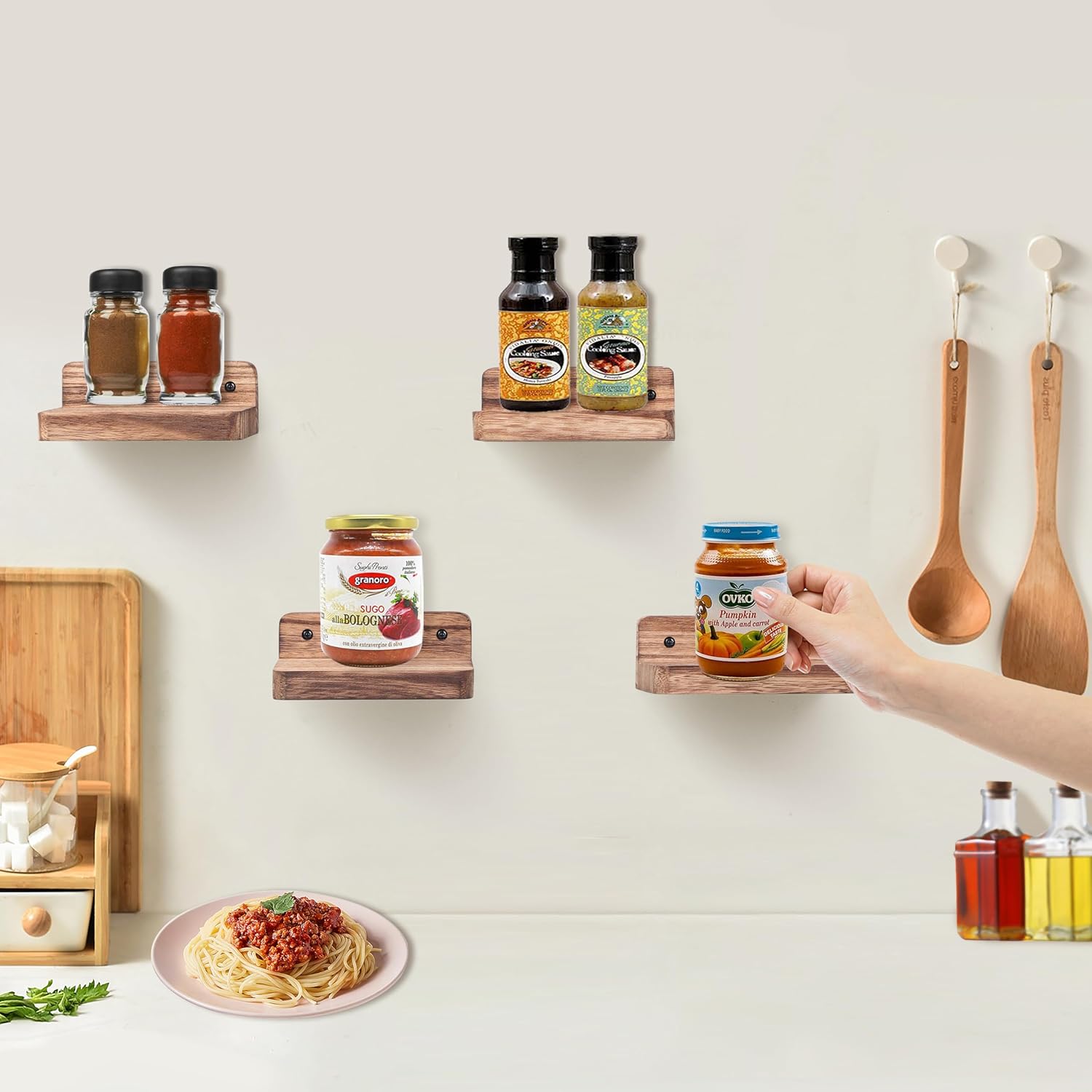 NIUBEST Small Floating Shelf 4x4 Inch Wall Display Ledges