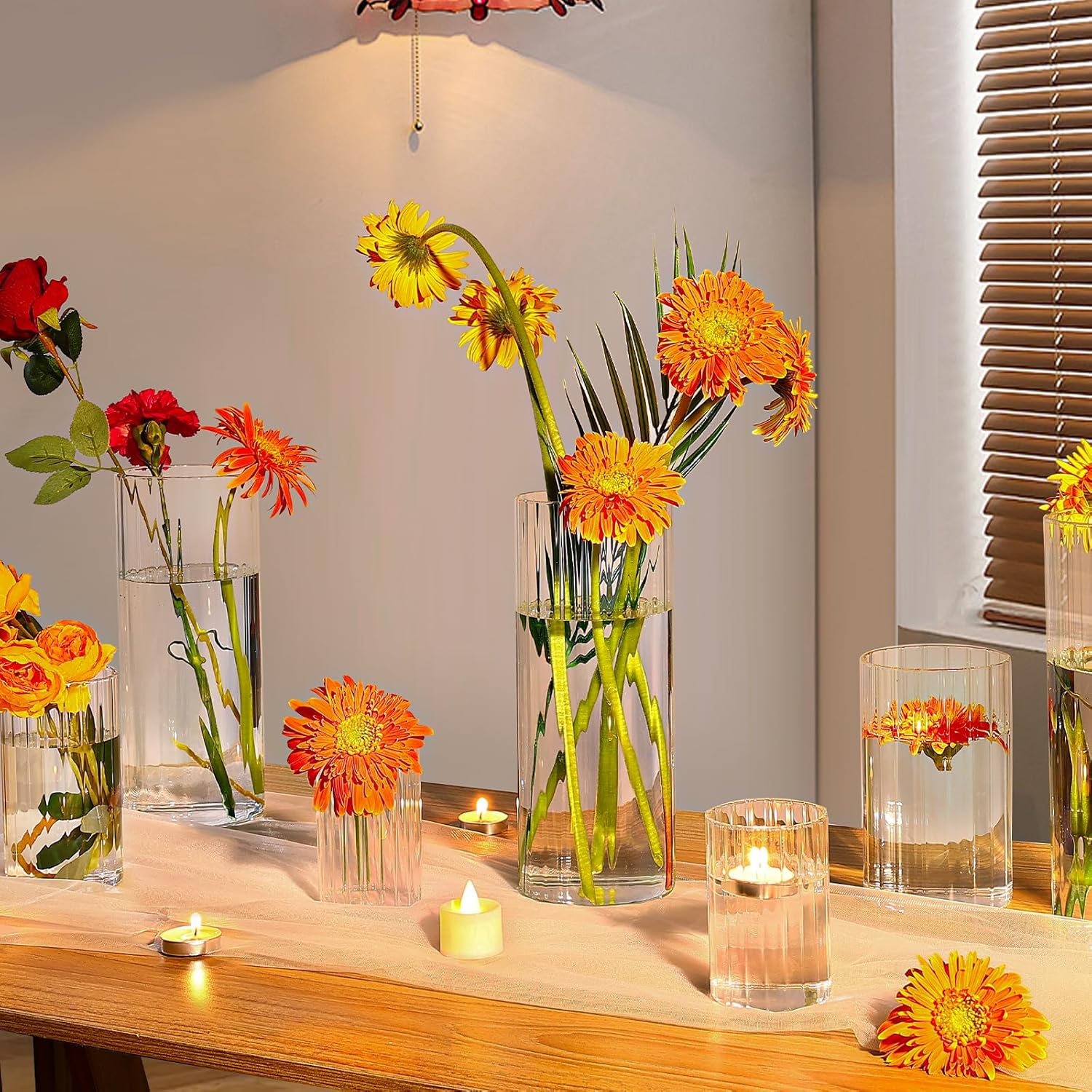 16 Pack Clear Glass Cylinder Vases 55 6 Inch Tall for Home Decor Wedding Centerpieces