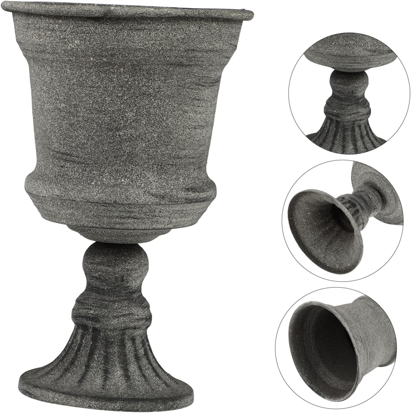 Garneck Vintage Metal Flower Vase Rustic Gray Vase for Home Decor