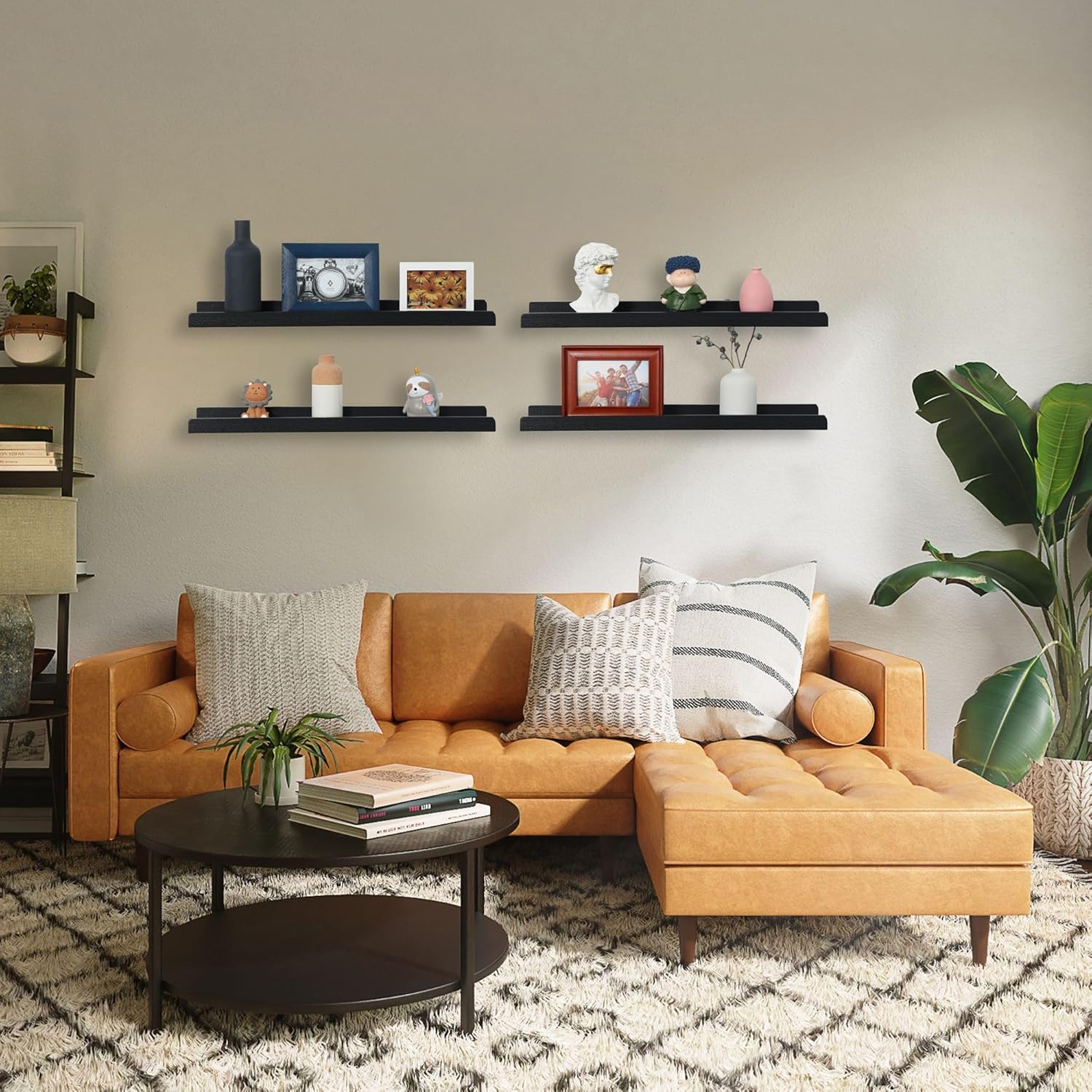 MITREL Picture Shelf with Ledge Set of 4 24 Floating Shelves for Wall Display