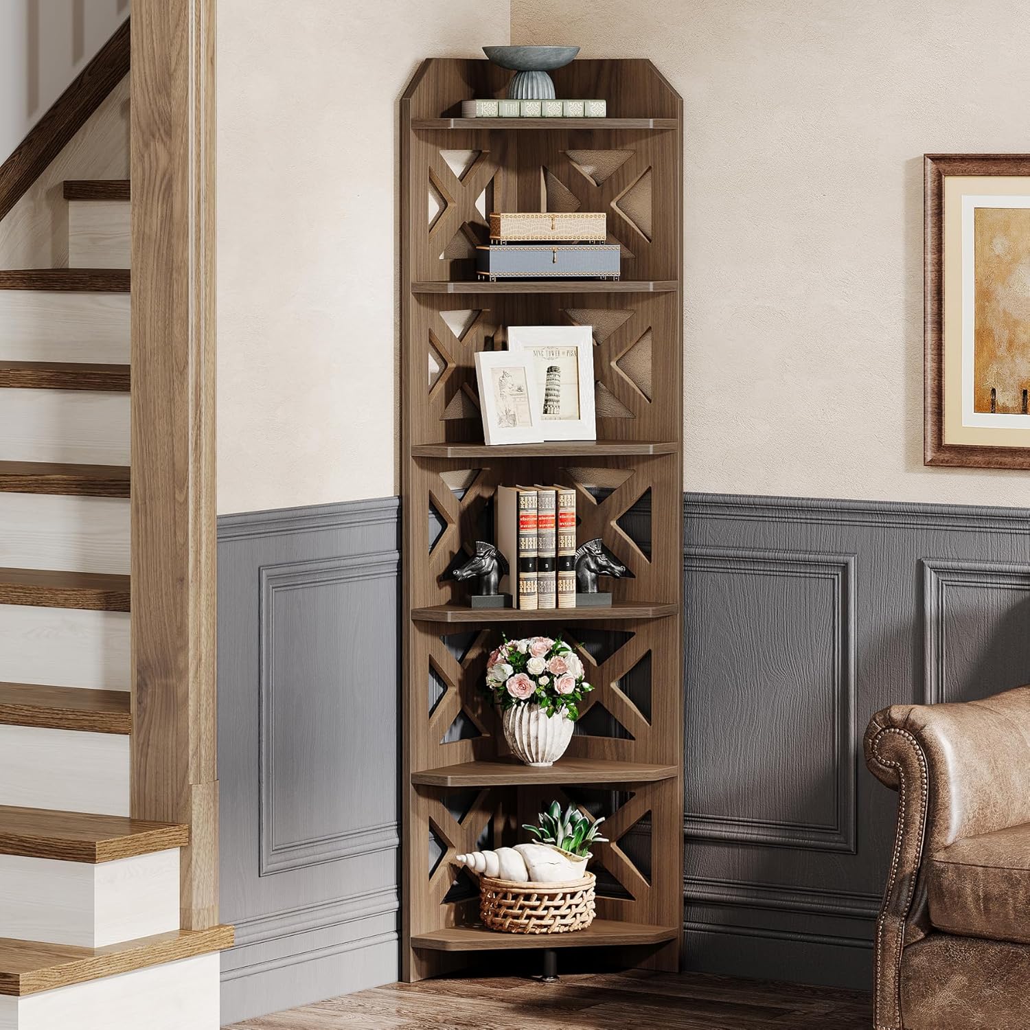 Tribesigns 708 Inch Corner Shelf Bookcase