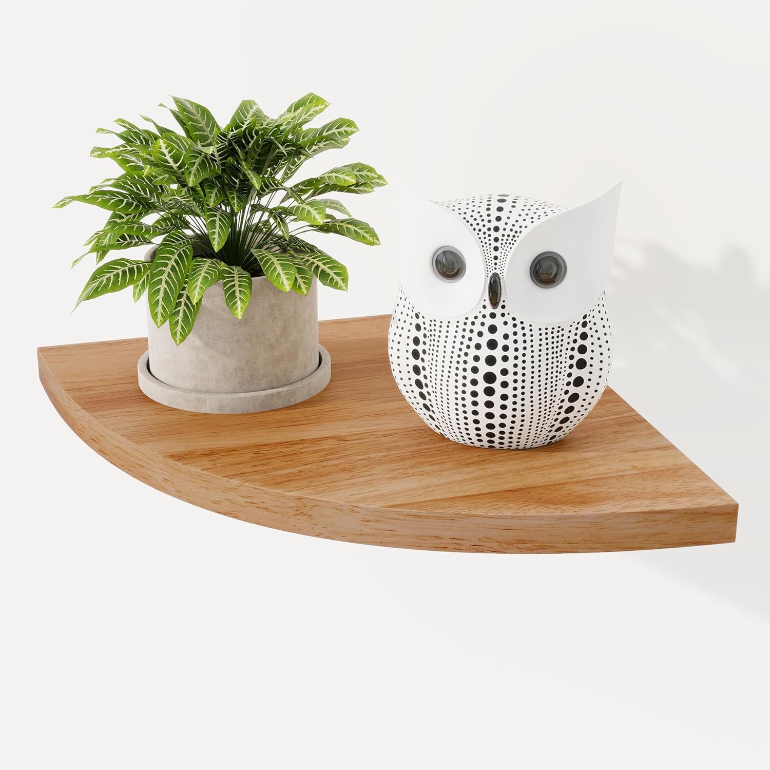 Fun Memories Corner Shelf Wall Mount Solid Oak Floating Shelves with Cable Hole 85in Rustic Design for Home Use