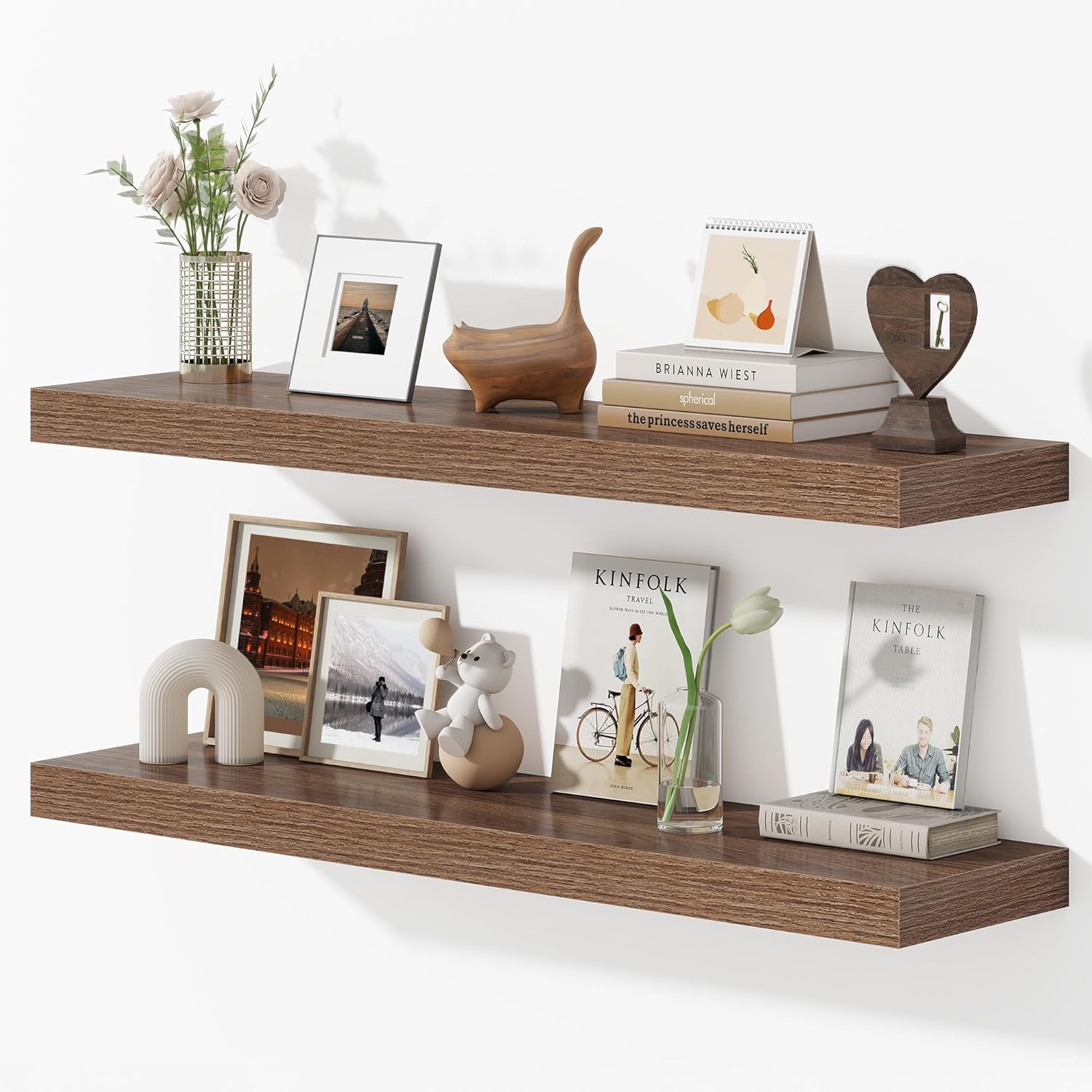 Dreamland 40 Inch Floating Shelves Set of 2 Walnut