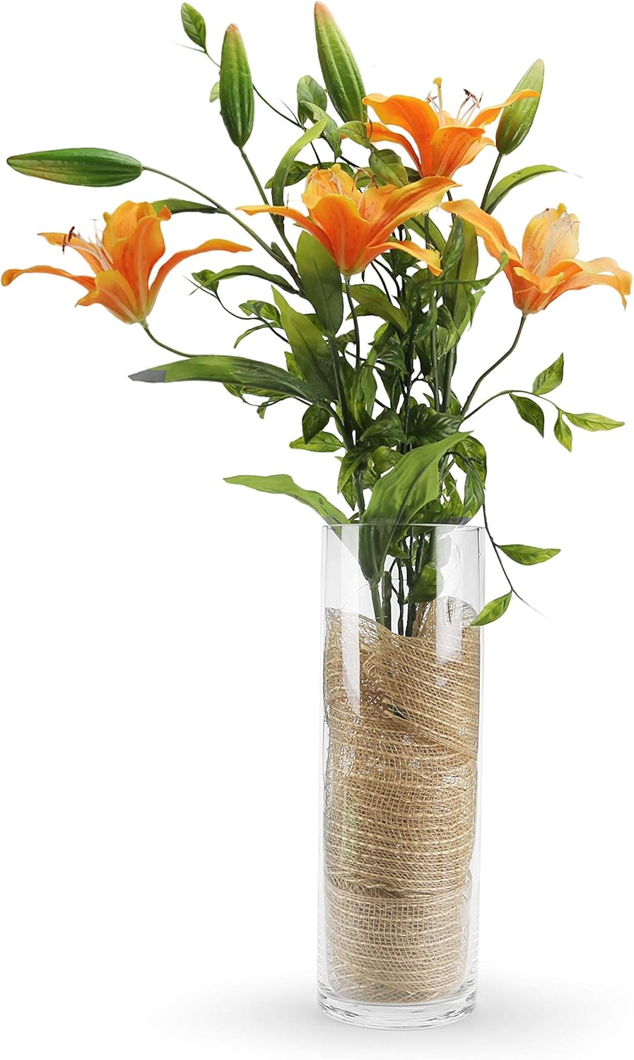 WGVI Quality Thick Weighted Clear Cylinder Glass Vases 6 Pcs