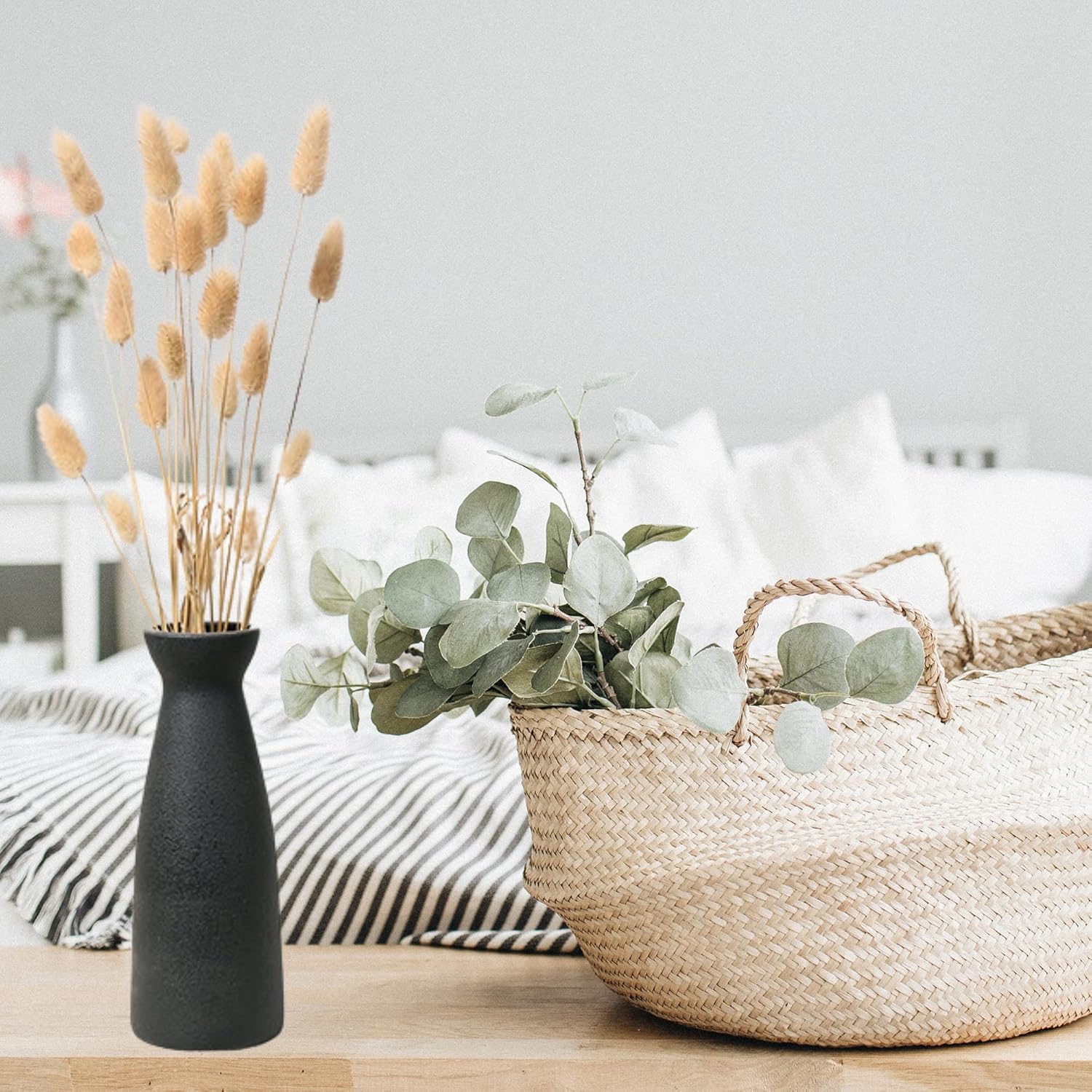 Lontcs WZ-2 Black Ceramic Vase for Pampas Grass