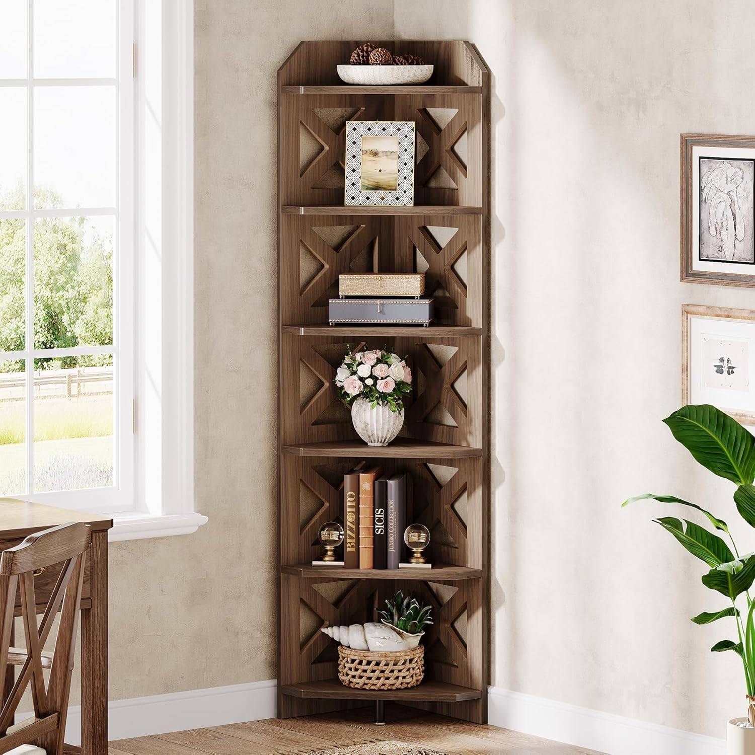 Tribesigns 708 Inch Corner Shelf Bookcase