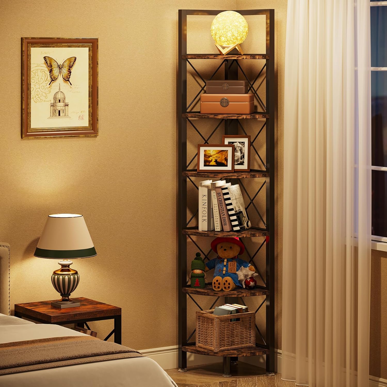 Tribesigns 6 Tier Corner Shelf for Small Spaces