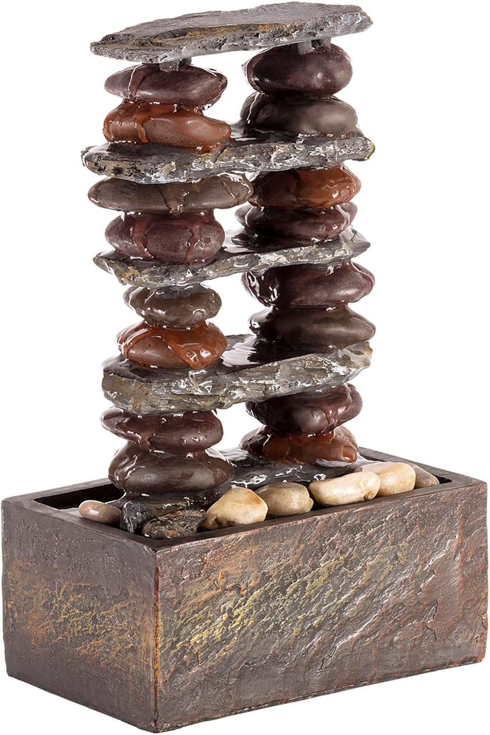 Alpine Corporation TT8002 12 Inch Brown Tabletop Fountain