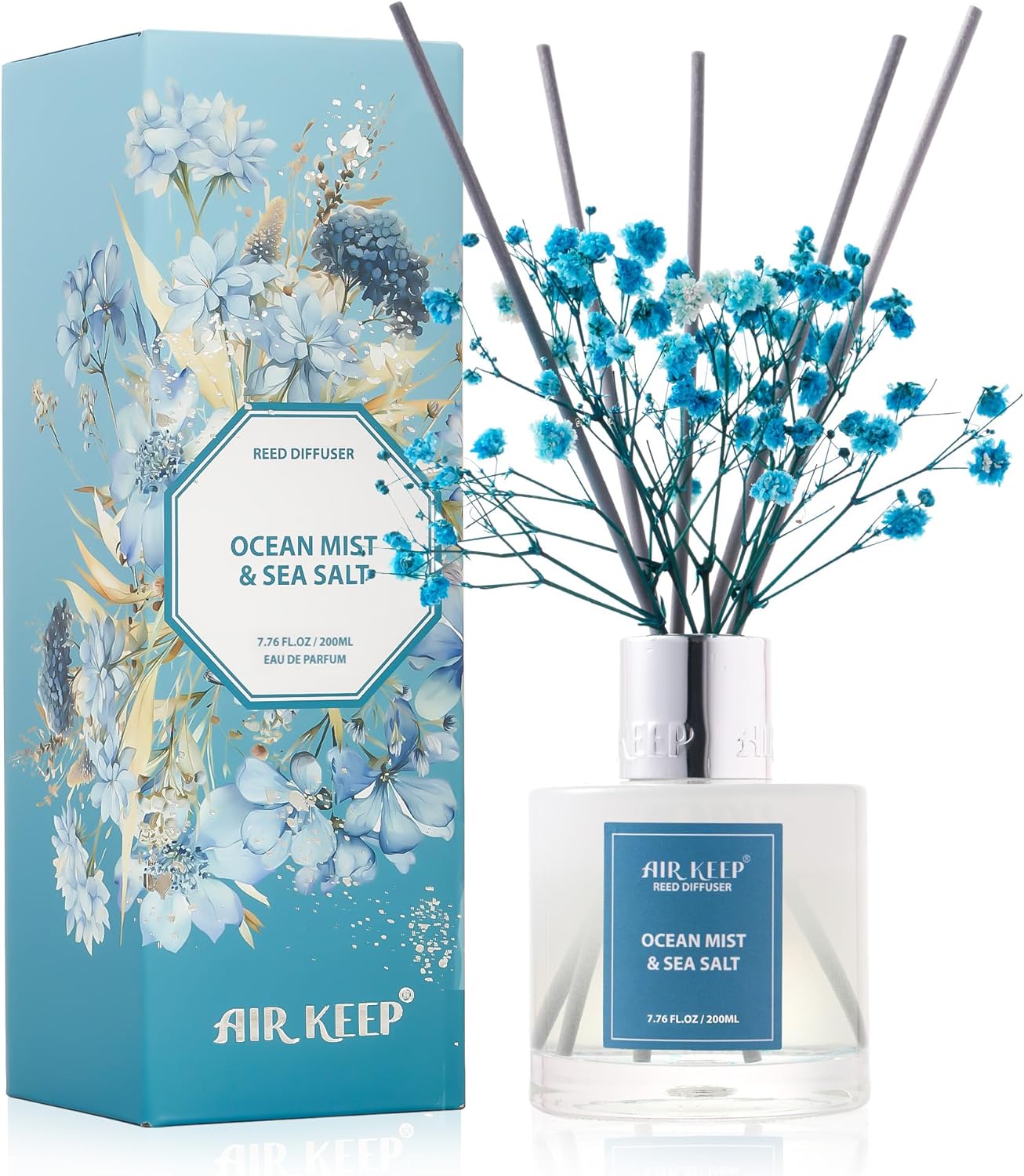 Airkeep Reed Diffuser Set Ocean Mist Sea Salt 676 Fl Oz 1 Pack