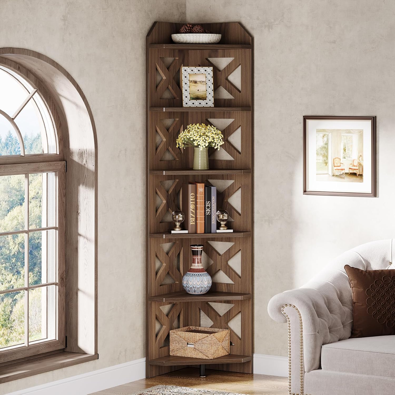 Tribesigns 708 Inch Corner Shelf Bookcase
