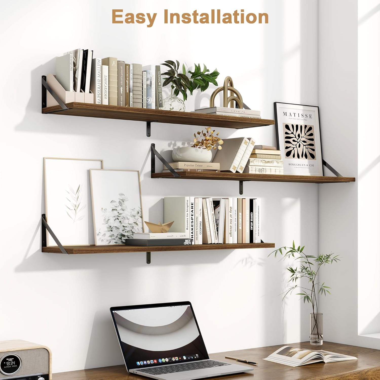Fun Memories 3-piece 40-inch Floating Bookshelf Set