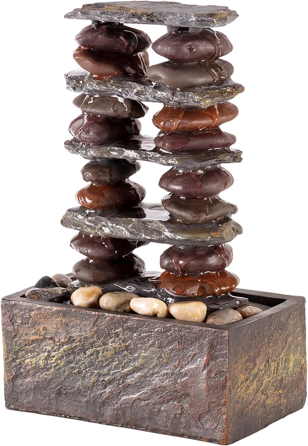 Alpine Corporation TT8002 12 Inch Brown Tabletop Fountain
