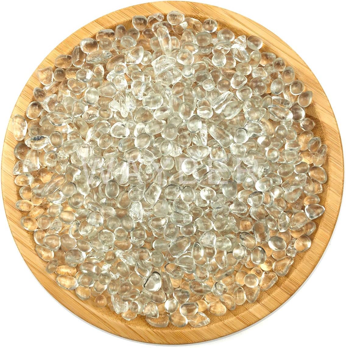 WAYBER Glass Stones 1Lb Clear Decorative Decorations