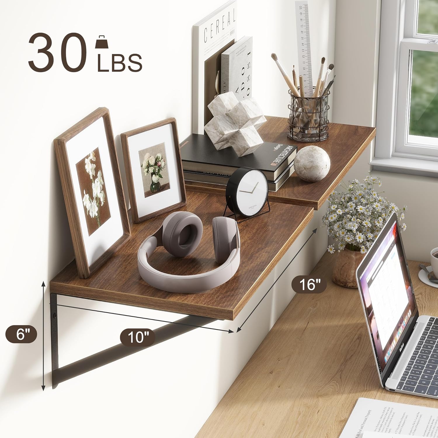 Fun Memories 16 Inch Wide Floating Shelf Set of 2