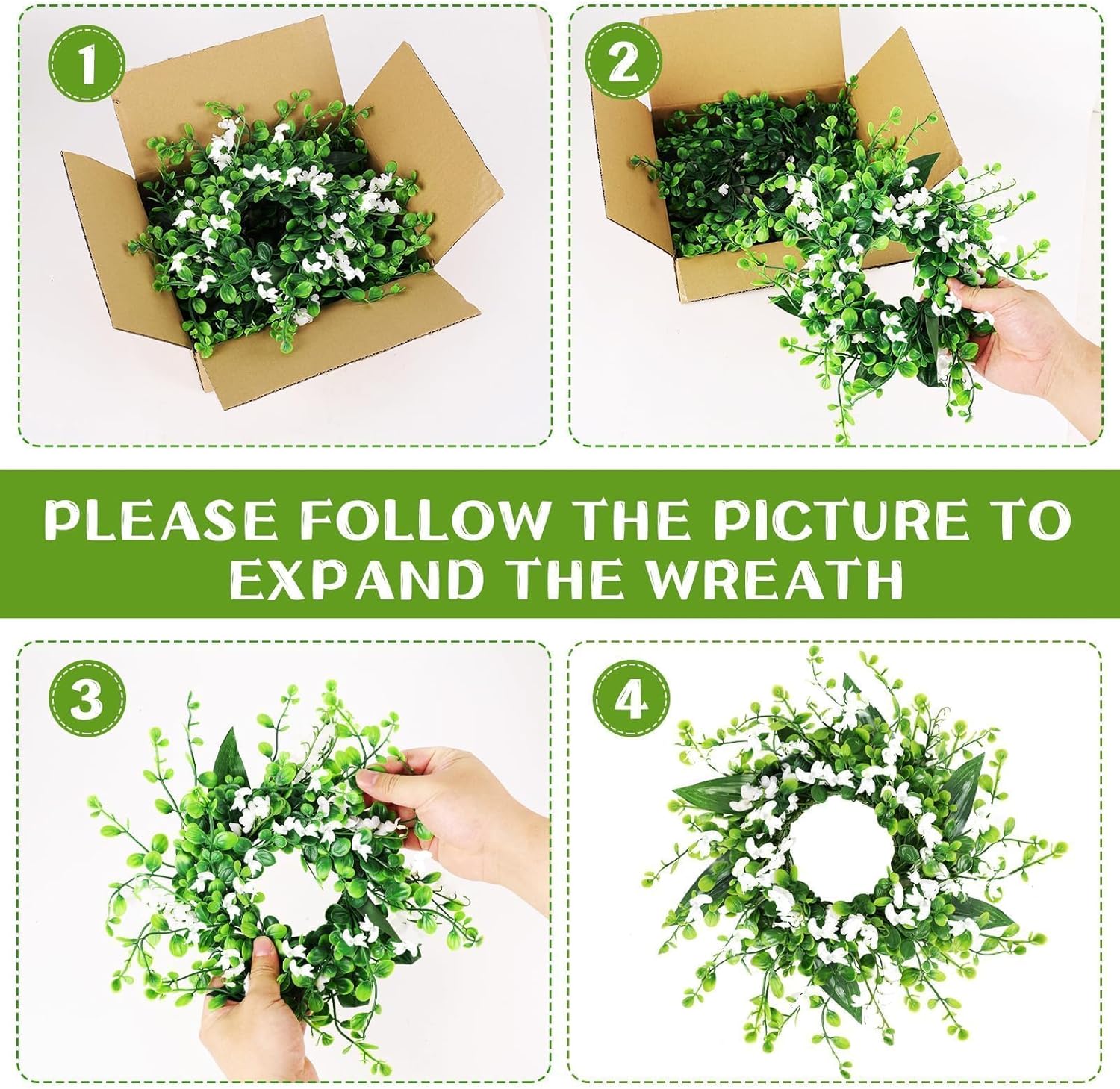 6 Pcs Artificial Forsythia Hanging Wreaths Spring Floral Decor for Front Door