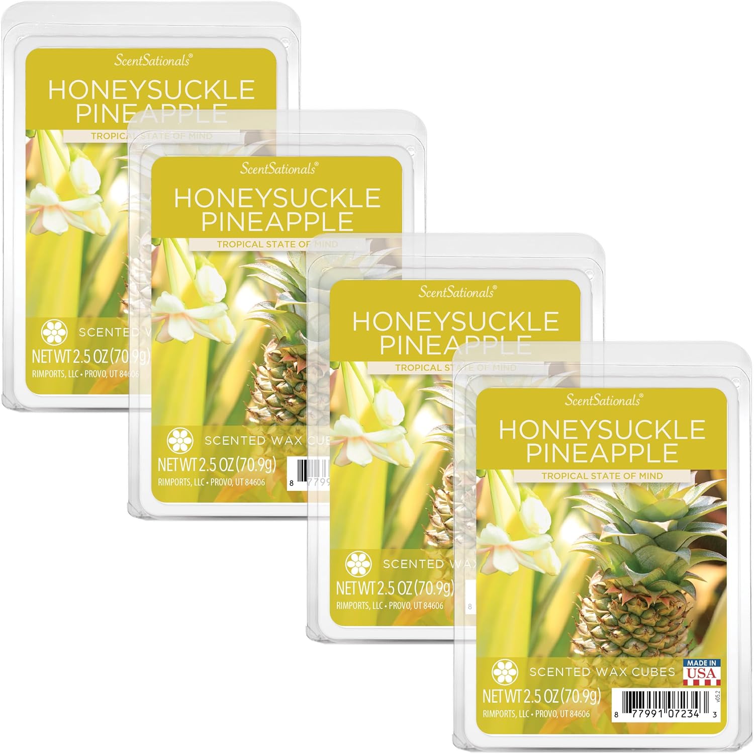 Scentsationals Wax Melts - Honeysuckle Pineapple 24-Cubes