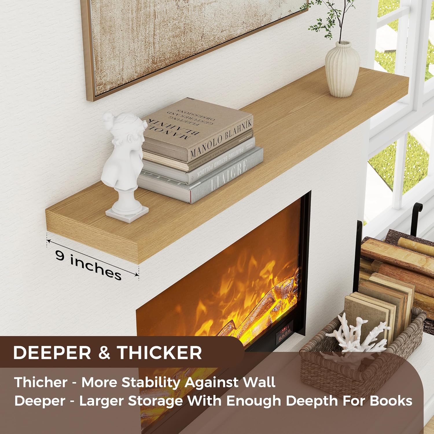 Invisible Bracket Floating Shelves 48W x 9D x 15H 1 Pack