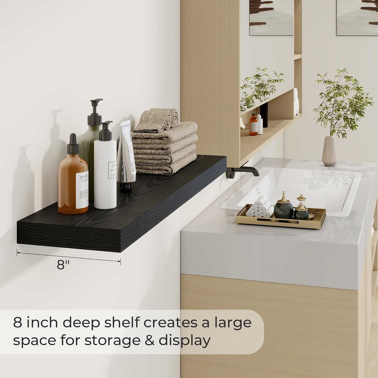 Dreamland 36 Inch Floating Shelves Set of 2 Black