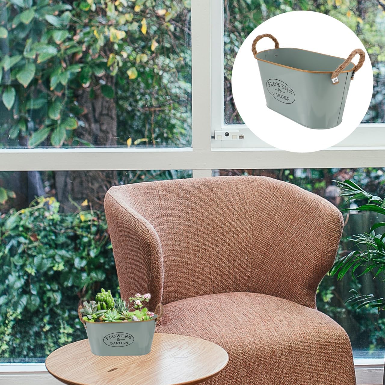 MERRYHAPY Iron Flower Bucket Vintage Decorative Vase