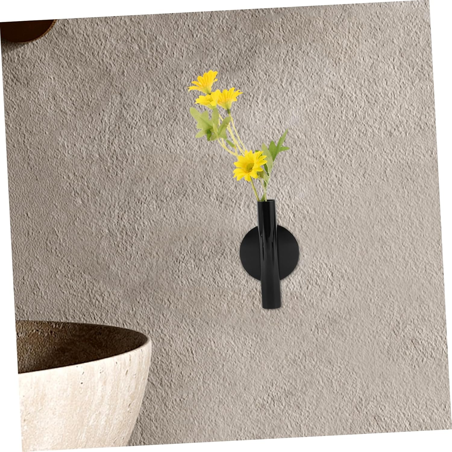 2pcs Modern Wall-Mounted Metal Flower Vases with Tube Design for Home Decor