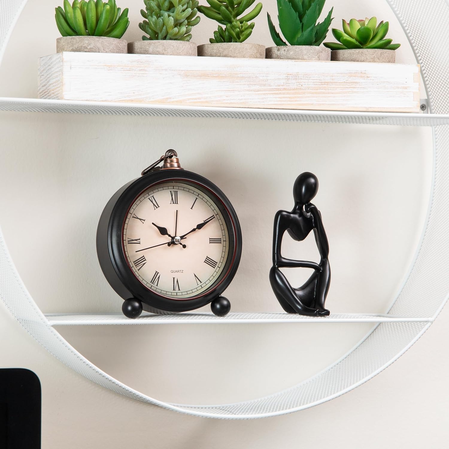 Mind Reader Circular Floating Shelves Wall Decor Accent Shelf Office Bathroom