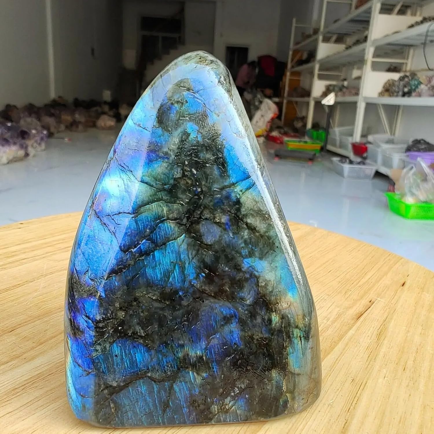 KatLin Natural Crystal Moonstone Fountain Stone Decor