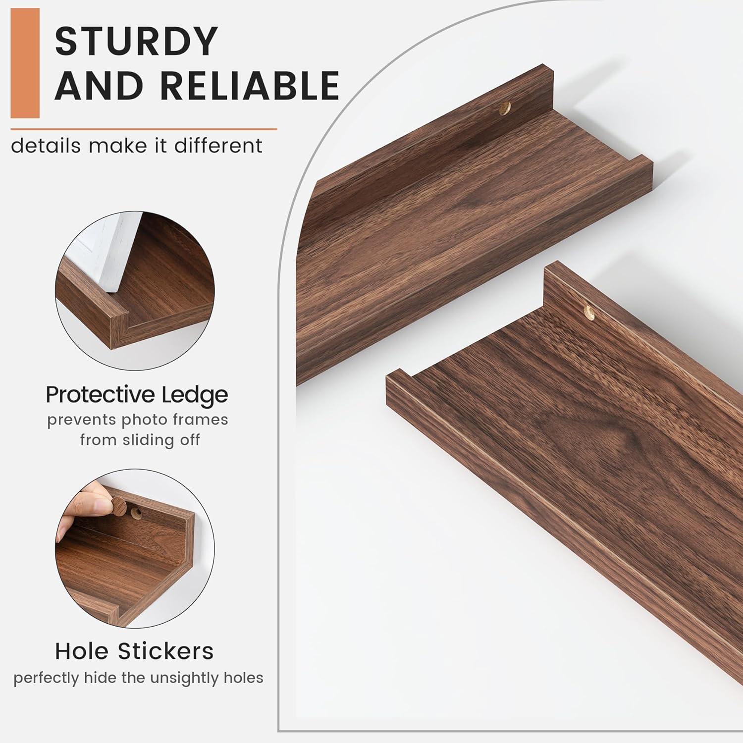 FLYJOE Floating Wall Shelves Set of 4 48 Inch Bookshelf Storage Ledge Decor Frames