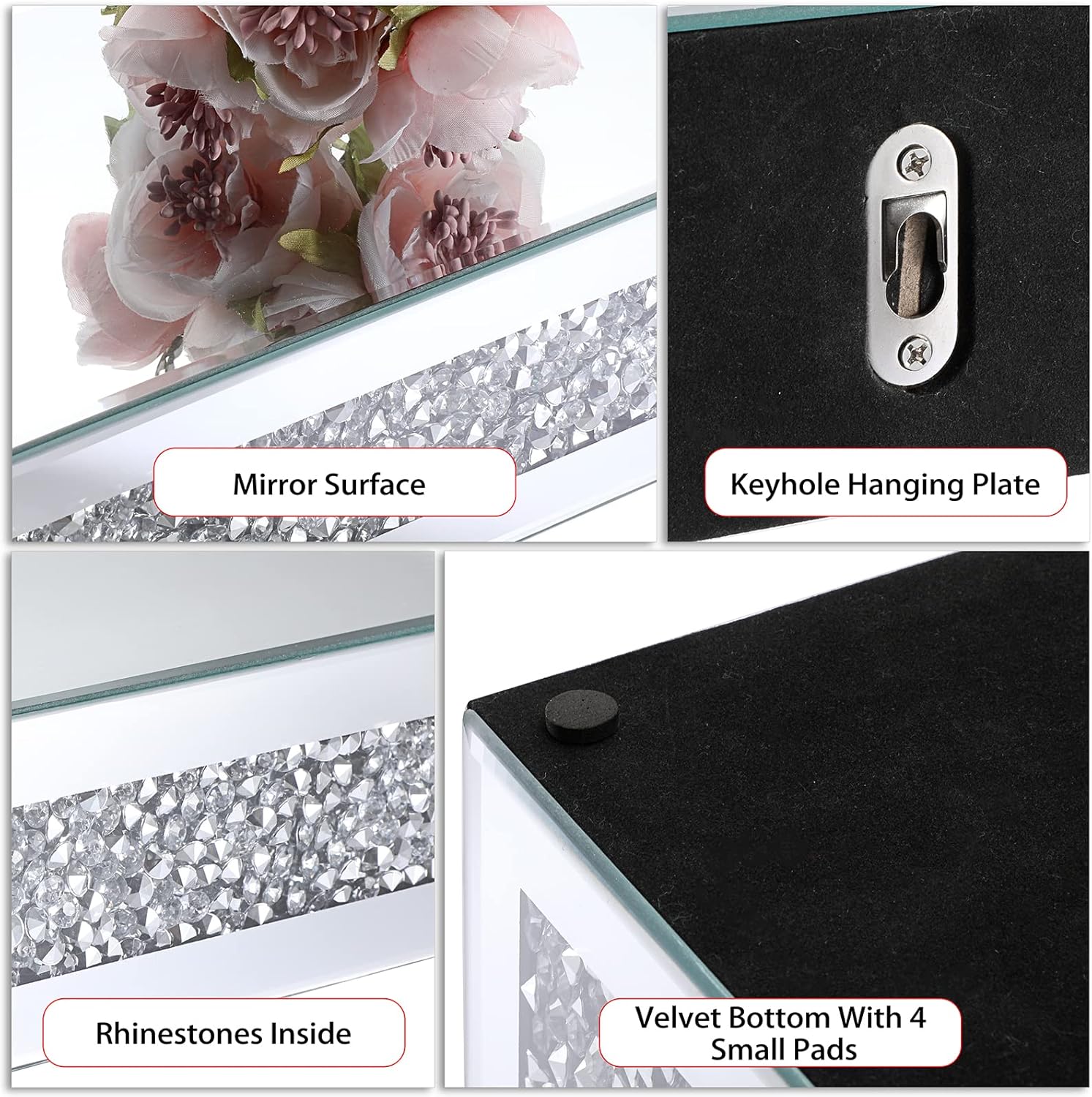 JUXYES Sparkle Diamond Wall Floating Shelf Decor