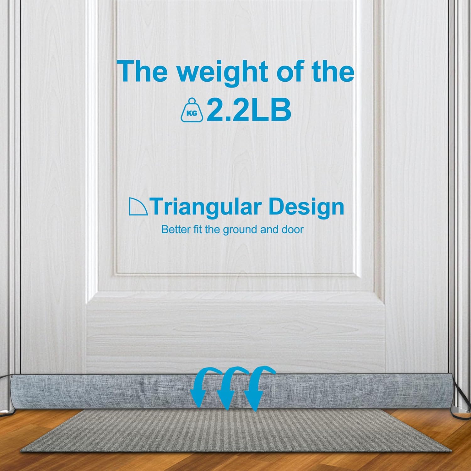 QUOLIX Triangle Door Draft Stopper 32 Inches Gray